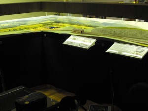 The whole layout before the grass was applied - testing out the lighting rig.